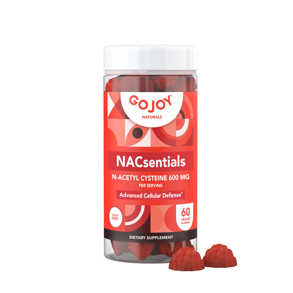 GOJOY NACsentials Gummies - Sugar Free N Acetyl Cysteine 600 mg NAC Gummies - Powerful Antioxidant Supplement with Vitamin C, ALA, Resveratrol & More