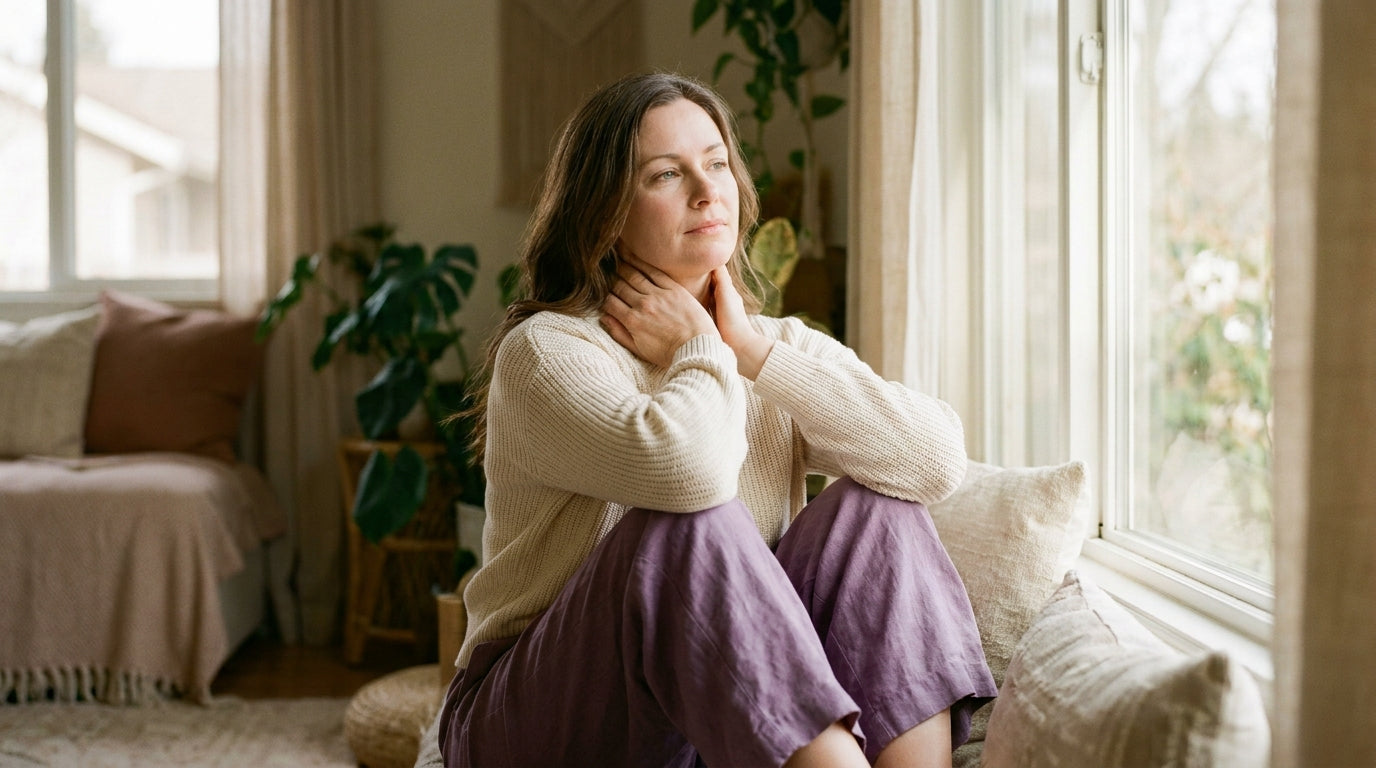 Woman in morning light representing thyroid health and energy