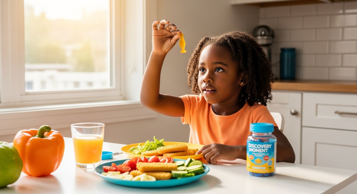 A young girl discovers GOJOY Kids Omega gummies - DISCOVERY MOMENT
