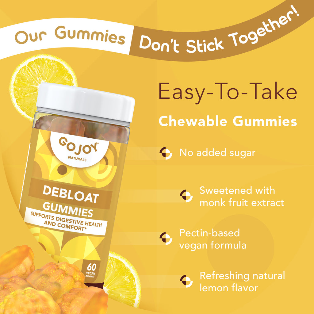 GOJOY Debloat Gummies - Bloating, Gut Health & Digestive Support Herbal Supplement