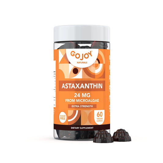 GOJOY Chewable Sugar-Free Astaxanthin Gummies - Natural Astaxanthin 24mg Antioxidant Supplement - 2 Month Supply (60 Gummies)