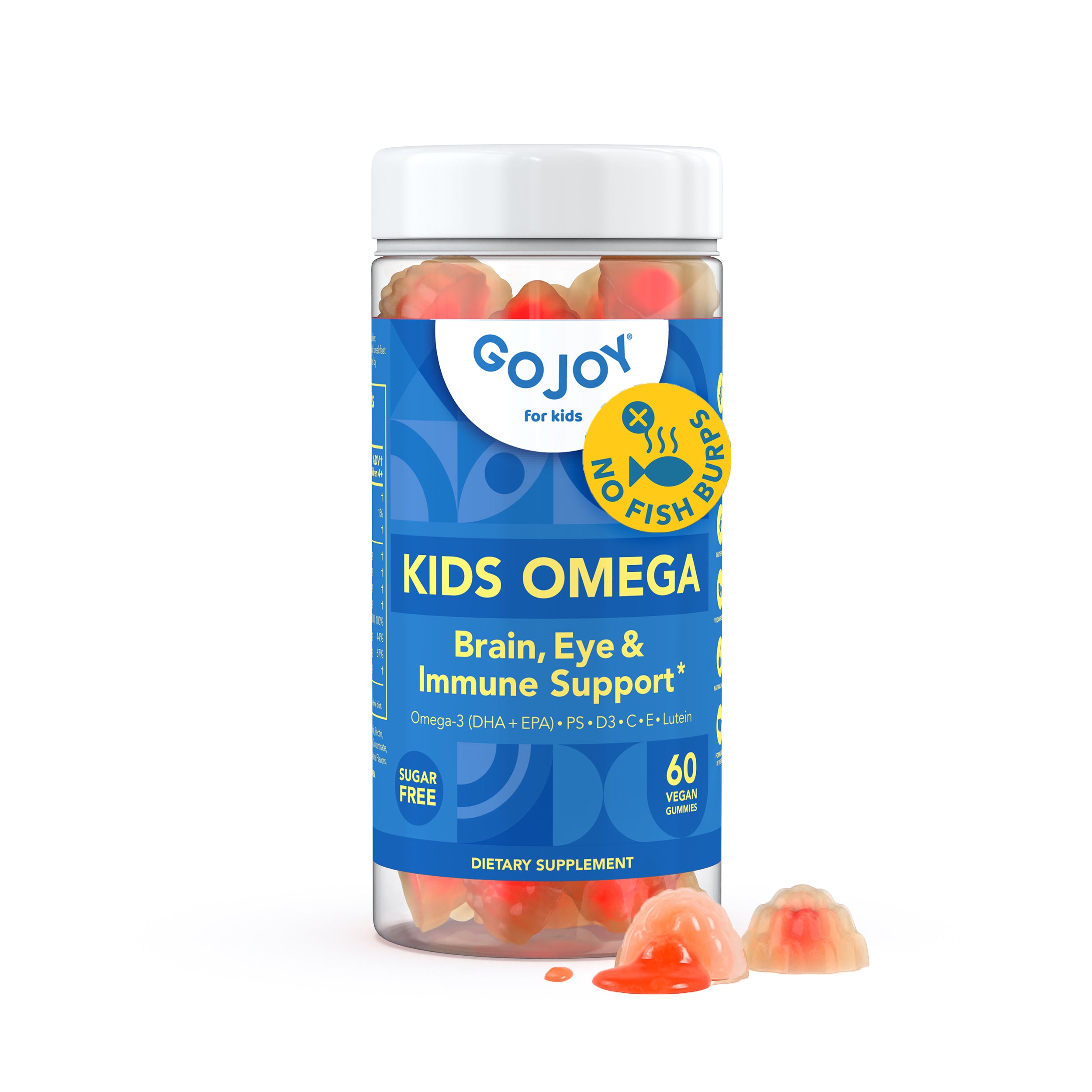 GOJOY Brain & Eye Omega Gummies – Sugar-Free, Vegan DHA for Kids’ Focus, Vision & Immunity