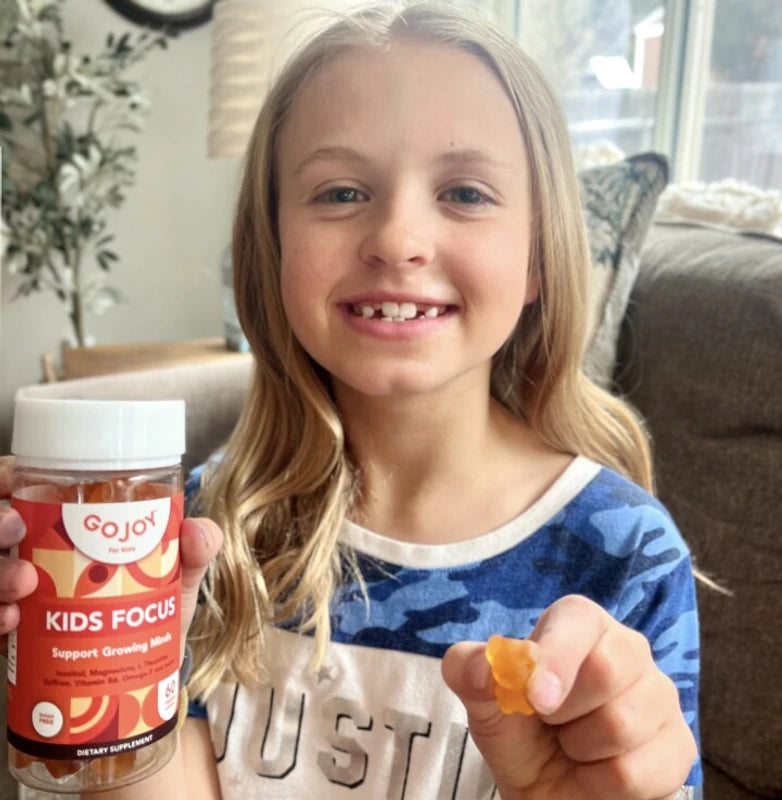 GOJOY Kids Focus Gummies - 7-in-1 Mood & Focus Supplement for Kids & Teens w/ Inositol, Magnesium Glycinate, L-Theanine, Saffron & More