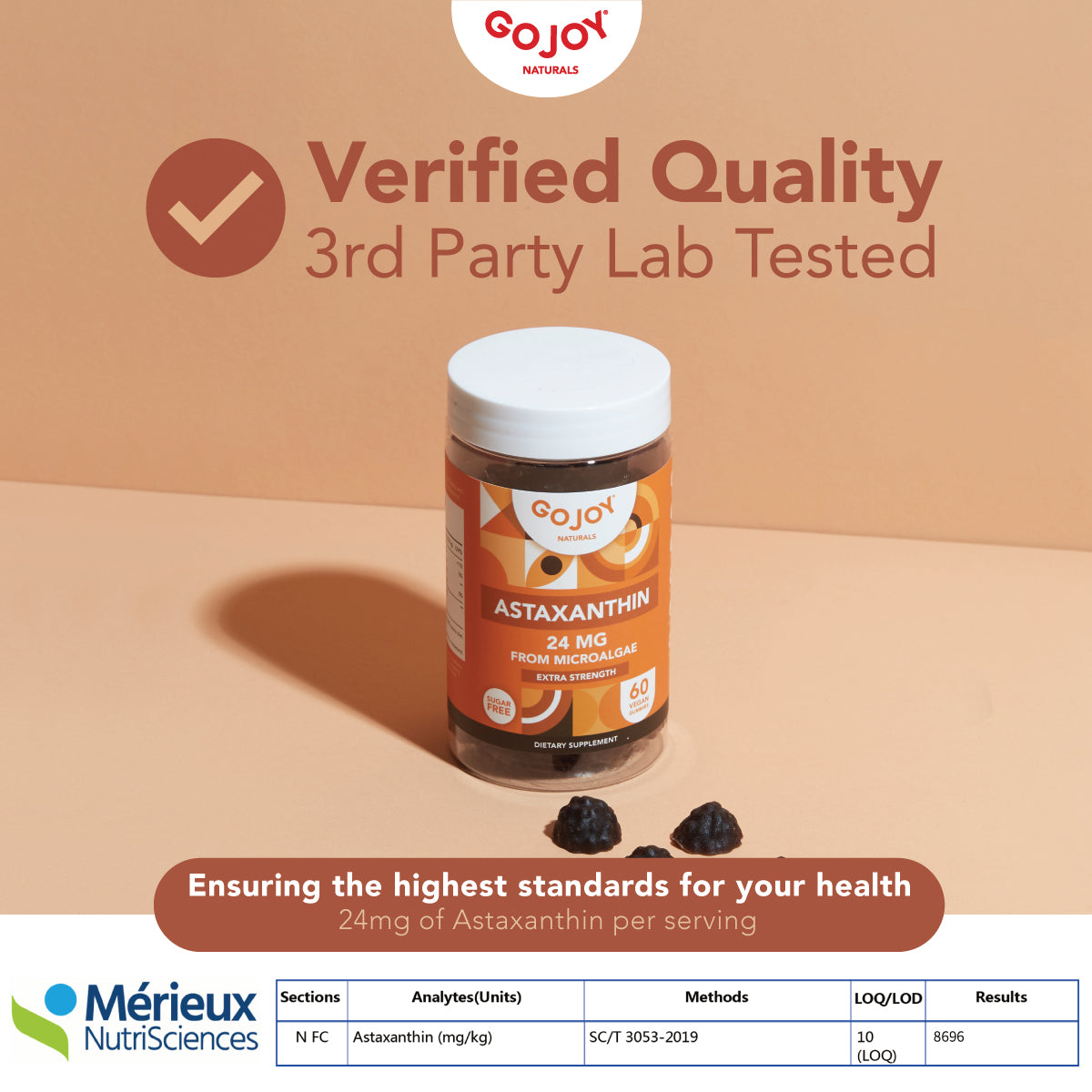 GOJOY Astaxanthin 24mg Gummies – High-Potency Antioxidant for Skin, Eye, and Overall Health