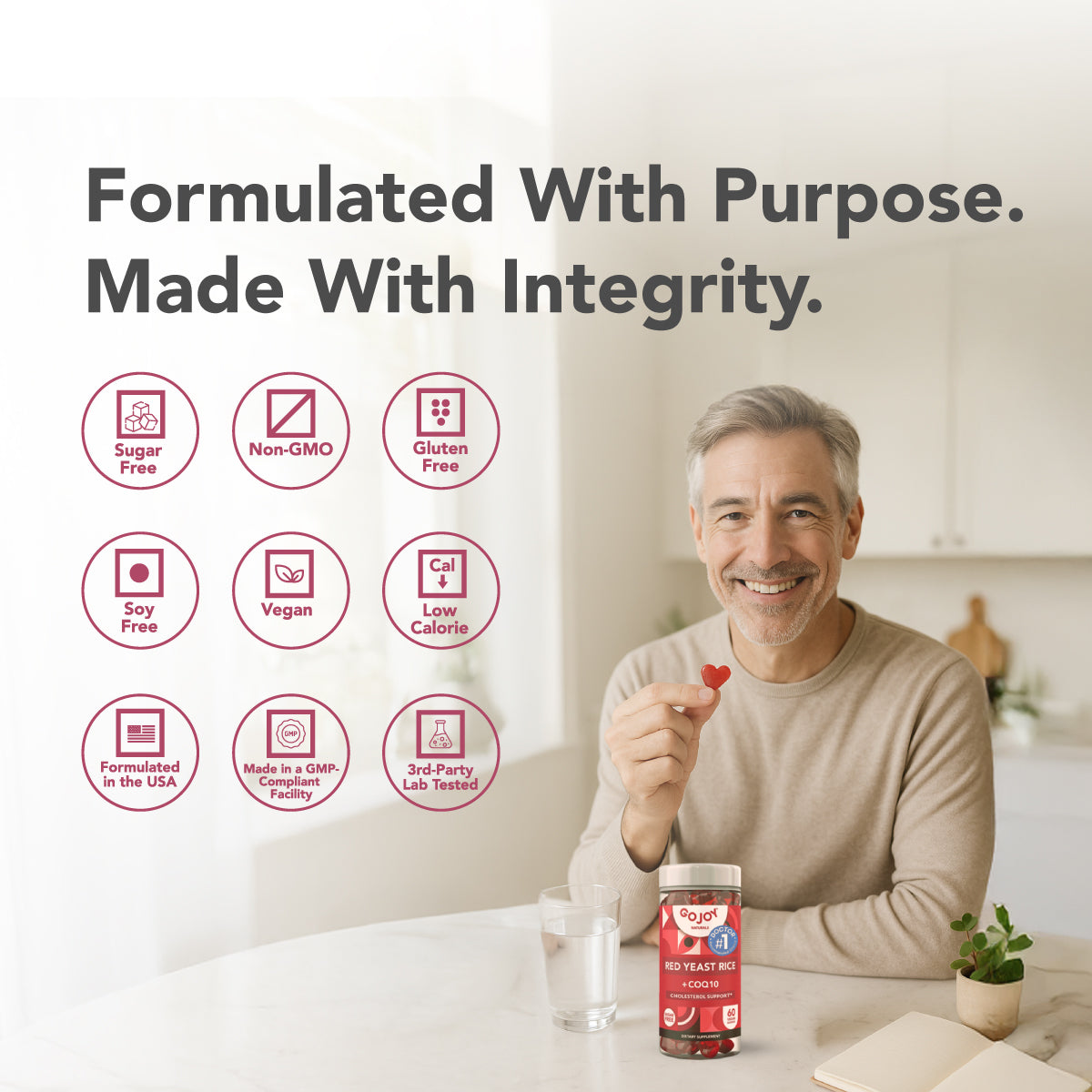 GOJOY Red Yeast Rice CoQ10 Gummies – Heart Support Supplements for Cholesterol Management