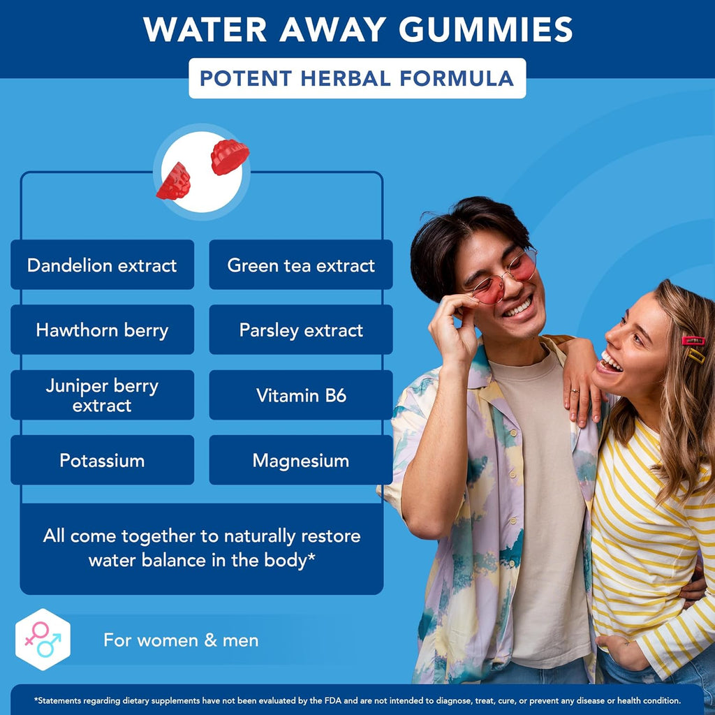 GOJOY Water Away Gummies - Natural Diuretic for Water Retention